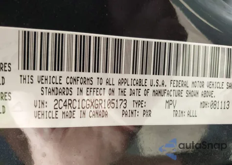 2016 Chrysler Town & Country Touring-L Anniversary Edition из США, поврежденный, VIN 2C4RC1CGXGR105173